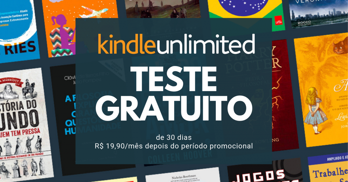 Banner do Amazon Kindle Unlimited com 30 dias grátis