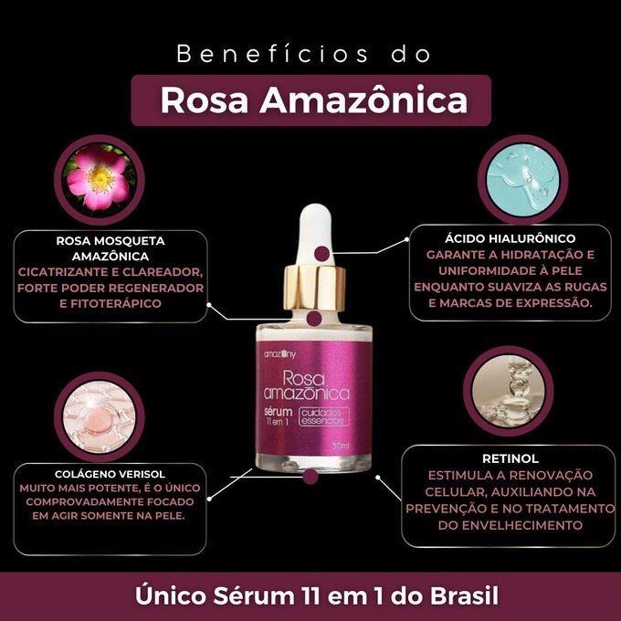 Frasco de Rosa Amazônica com benefícios de seu uso